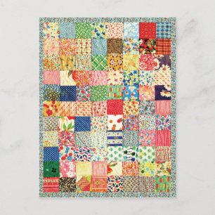 QWL Patchwork Quilt COLORFUL MÖNSTER BACKGROUND HO Vykort