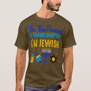 QZG Tis Season Lycklig Hanukkah Chanukah Jewish T Shirt