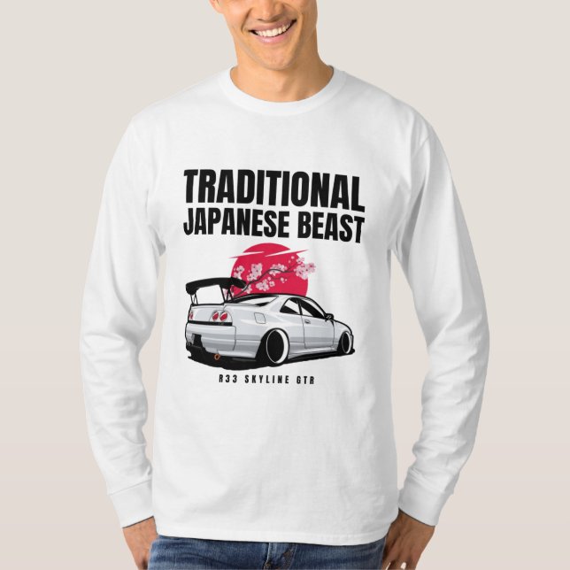 R33 Skyline GTR  T Shirt (Framsida)