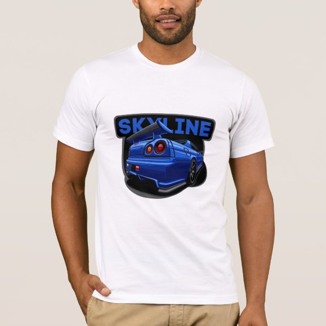 R34 Skyline GTR T Shirt (Framsida)