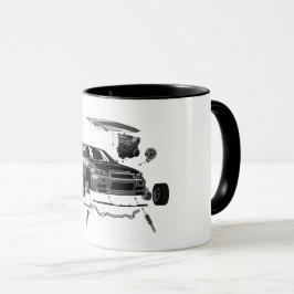 R34 SKYLINE-SAMMANSÄTTNING MUGG