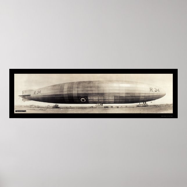 R34 Utmärkt Blimp-foto 1910 Poster (Framsidan)