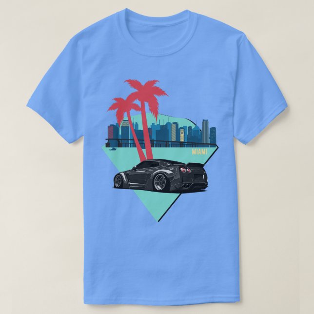 R35 GTR Skyline Miami JDM Tuning T Shirt (Design framsida)
