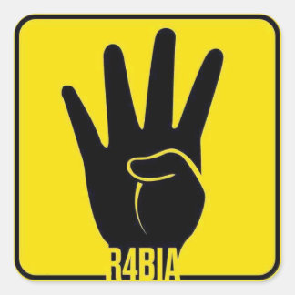 R4BIA, free Egypt, Stop Killing Innocents Fyrkantigt Klistermärke