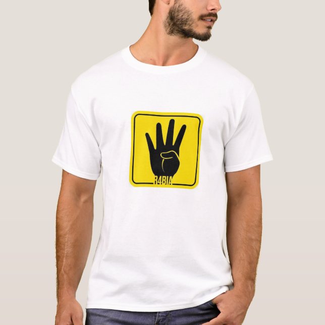 R4BIA, free Egypt, Stop Killing Inocents T Shirt (Framsida)