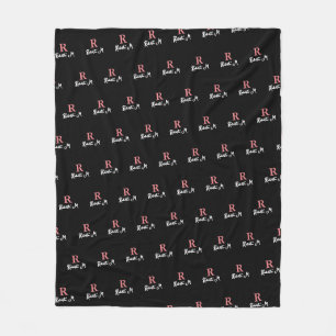R /anpassningsbar/ Rosa Monogram stampat allover B Fleecefilt