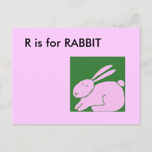 "R" är för kanin Alfabetets flashcard Vykort