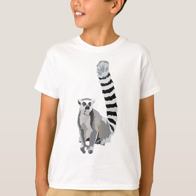 R är för LemurRing-stjärtad Lemur Illust från Ring T Shirt (Framsida)