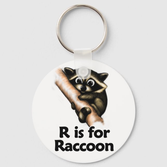 R är för Raccoon Nyckelring (Framsida)