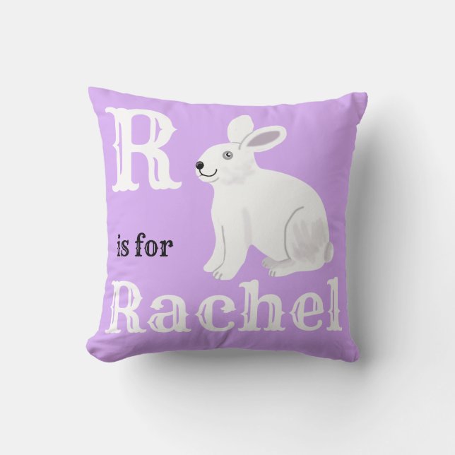 R är för Rachel lilla flicka  Kastkudde Kudde (Framsida)