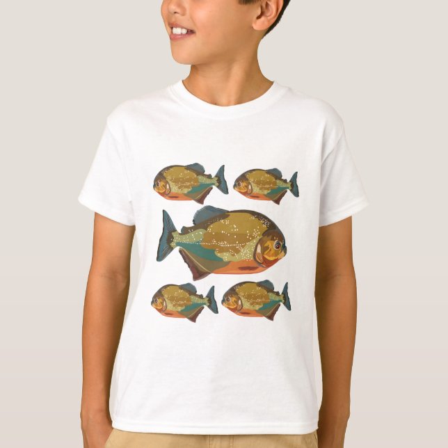 R är för Red Belllied Piranha T Shirt (Framsida)