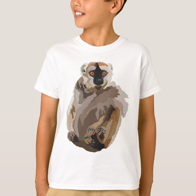 R är för Red Fronted Brown Lemur T Shirt (Framsida)