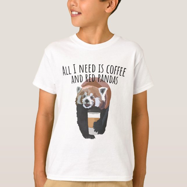 R är för Red Panda Coffee T Shirt (Framsida)