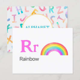 R är för regnbåge - Alphabet Flash-kort Vykort