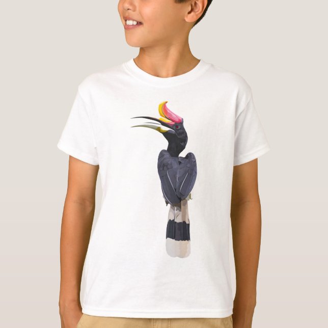 R är för Rhino Hornbill T Shirt (Framsida)