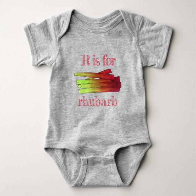 R är för Rhubarb Stalks Vegetable Garden Food Veg T Shirt (Framsida)