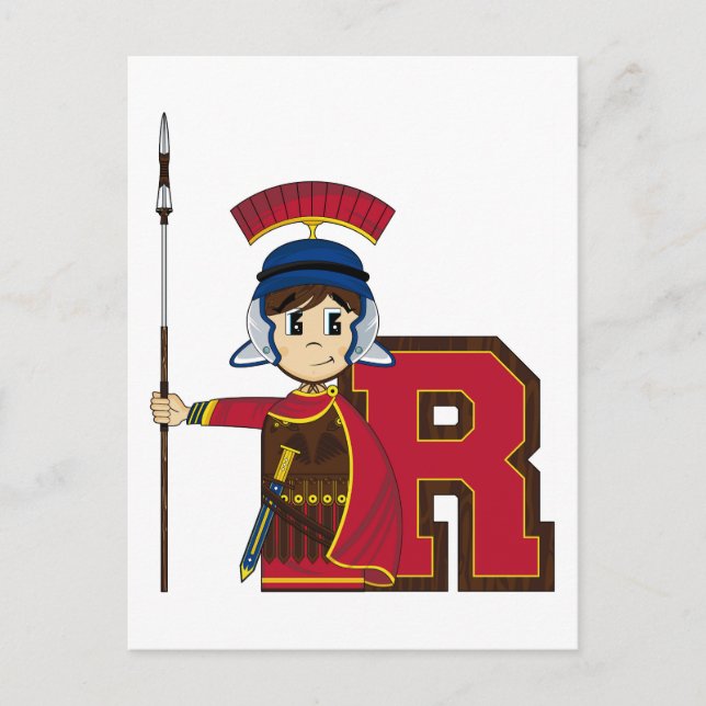 R är för Roman Soldier Vykort (Framsida)
