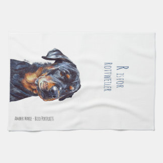 R är för Rottweiler Kökshandduk