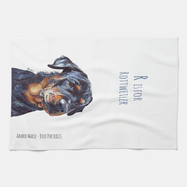 R är för Rottweiler Kökshandduk (Horisontell)