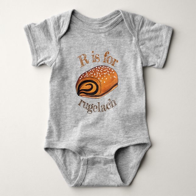 R är för Rugelach Jewish Poland Crescent Roll T Shirt (Framsida)