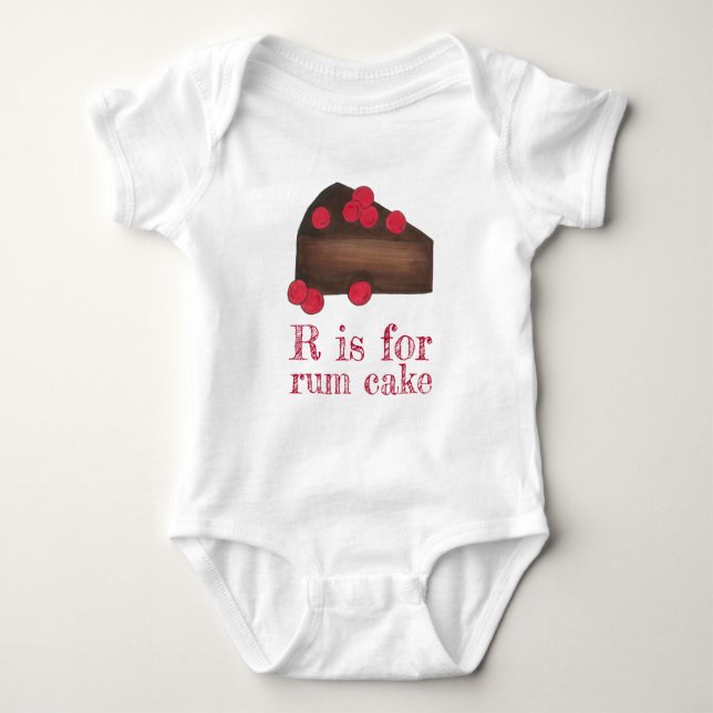 R är för RUM CAKE Jamaican Cake Slice ABCs T Shirt (Framsida)
