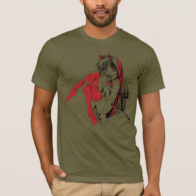 R&B Manga, Kattflickor Furry Loli Anime T Shirt (Framsida)