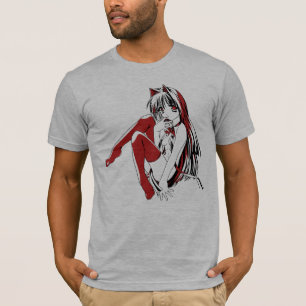 R & B Manga, Neko Catgirl Hårig Loli Anime T Shirt