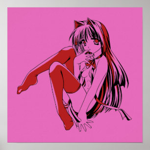 R & B, Neko Catgirl Hårig Anime Loli Slave Poster