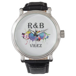R&B Vibez Grafisk T-Shirt | Färgrik Musik Estetik Armbandsur