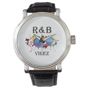 R&B Vibez Grafisk T-Shirt Färgrik Musik Estetik Armbandsur