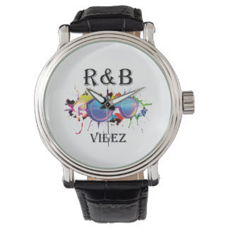 R&B Vibez Grafisk T-Shirt | Färgrik Musik Estetik Armbandsur