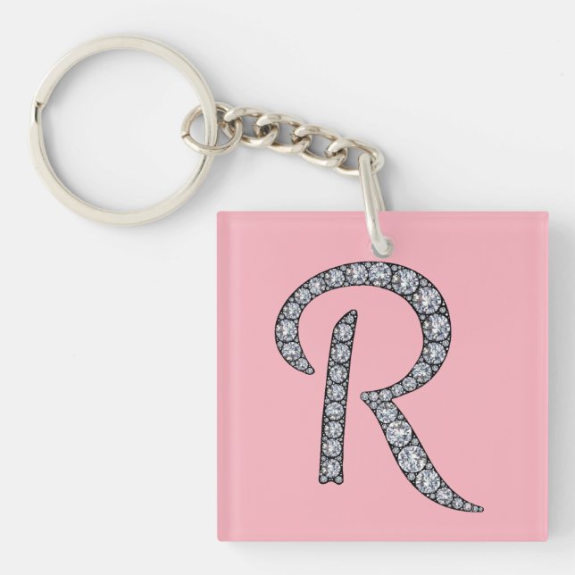 R bling keychain för monogram (Framsidan)