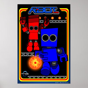R-Bot VS. den Retro modiga affischen Poster