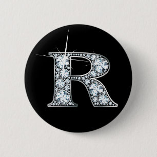 "R" Diamond Bling-knapp Knapp