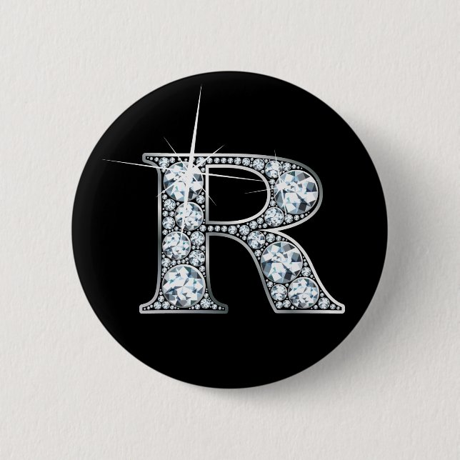 "R" Diamond Bling-knapp Knapp (Framsida)
