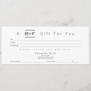 R+F Modern presentkort Inbjudningar