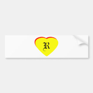"R" Heart Gult Red Wedding bjudande MUSEUM Bildekal