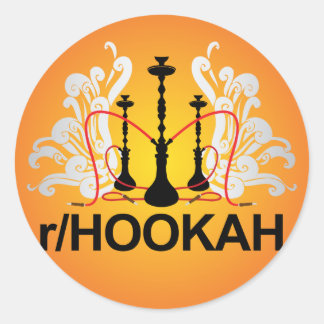 r/Hookah Sticker Runt Klistermärke