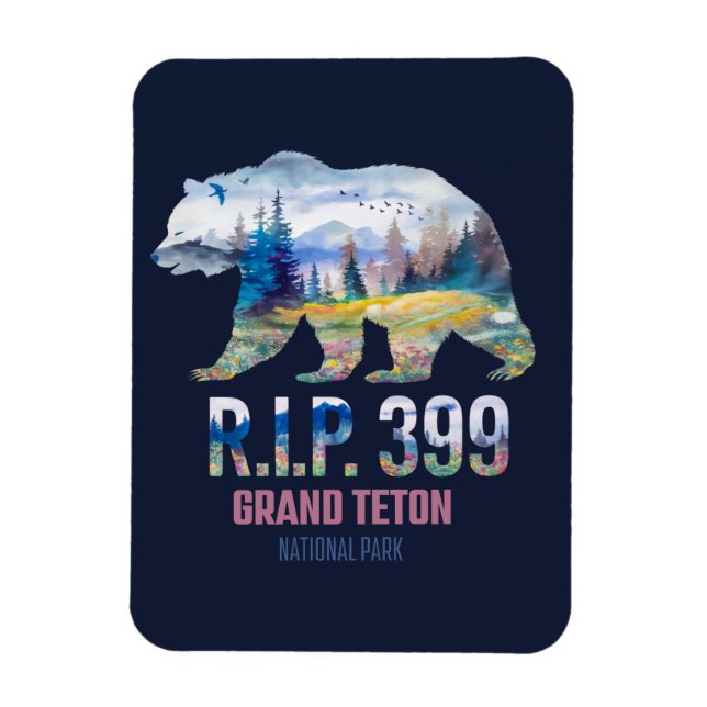 R.I.P. 399 The Queen of the Tetons Bear Magnet (Vertikal)
