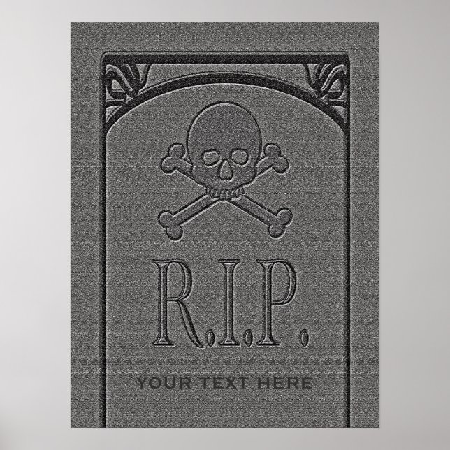 R.I.P. Anpassat namn Gravestone Halloween Props Poster (Framsidan)