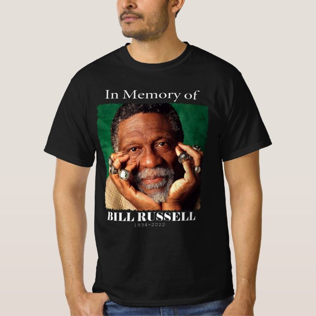 R.I.P Bill Russell Basketball T Shirt (Framsida)