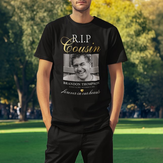 R.I.P Cousin Photo Memorial T Shirt (Skapare uppladdad)