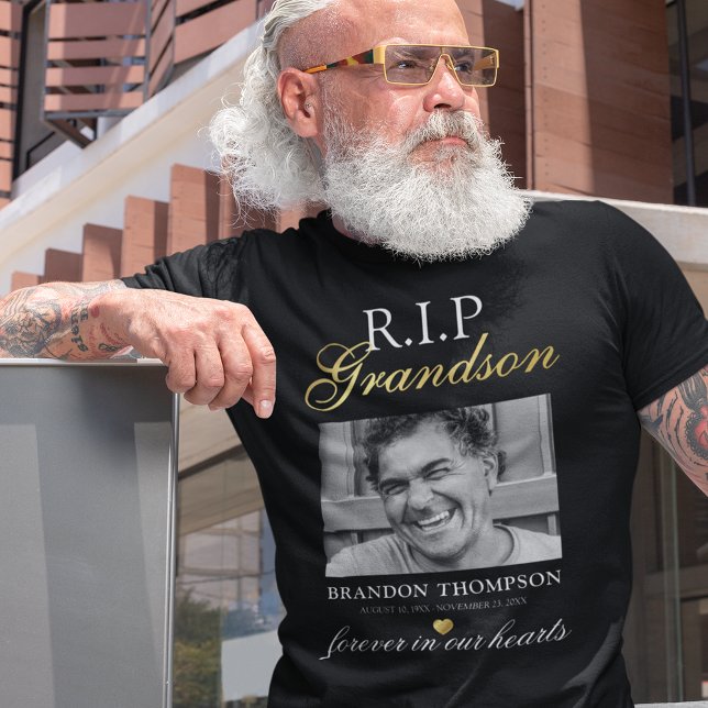 R.I.P Grandson Photo Memorial T-Shirt (Skapare uppladdad)