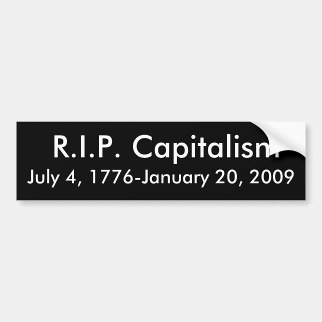 R.I.P. Kapitalism Bildekal (Framsidan)