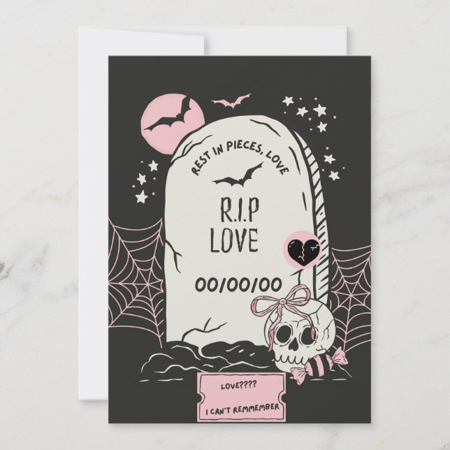 R.I.P. Love,Funny Anti-Valentine’s Day Card Tack Kort (Framsida)
