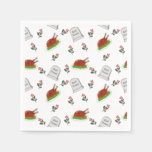 R.I.P Turkey Christmas Napkins Pappersservett (Framsidan)