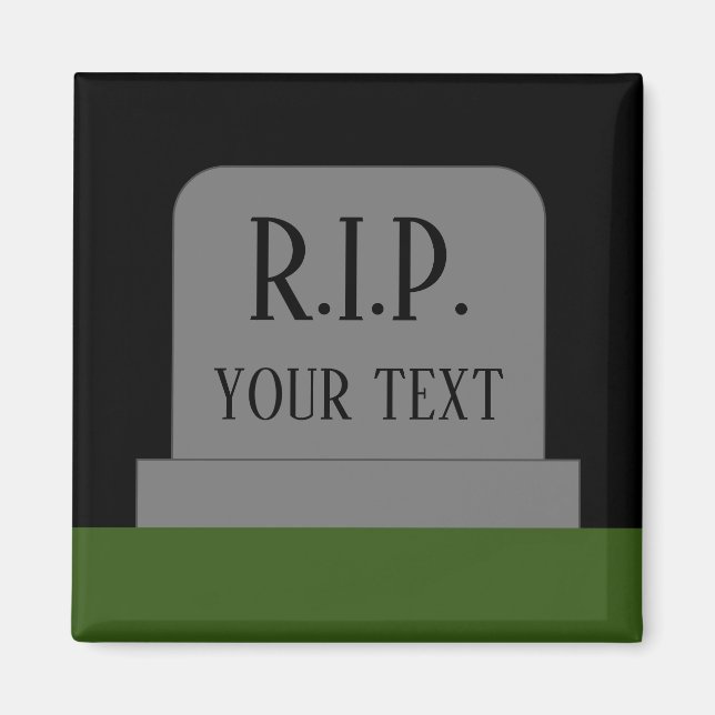 R.I.P. Vila i frid gravsten grav magnet (Framsidan)