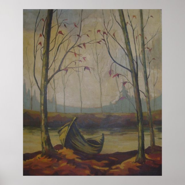 R.J. Ketchum - Båt på en Lakeshore på hösten Poster (Framsidan)