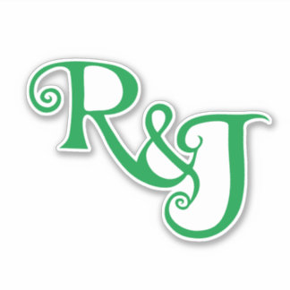 R&J Monogram bröllop Klistermärken