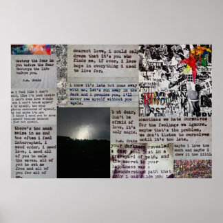 r.m. citattecken och teckningar i drake på en post poster